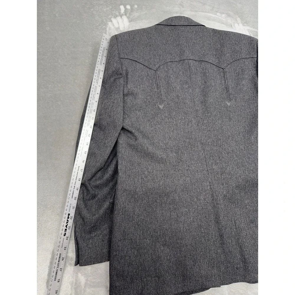 Vintage Circle S Sport Coat Mens 46L Gray Blazer‎ Jacket Yoke Dallas Cowboy USA